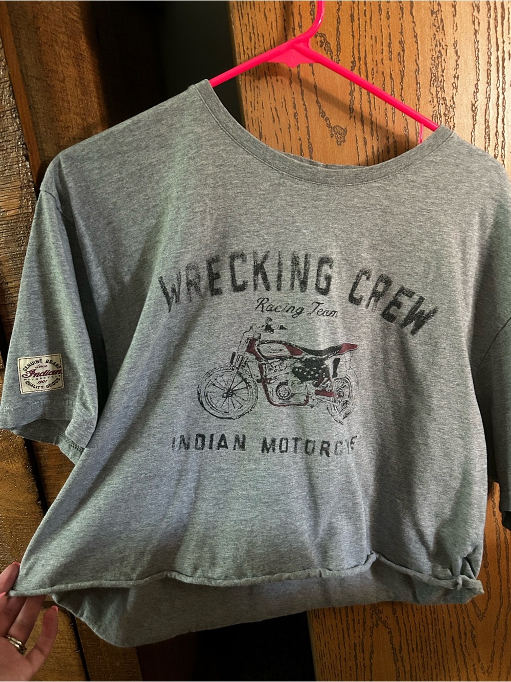 Wrecking Crew Indian Motorcycle Graphic Tee - Grey